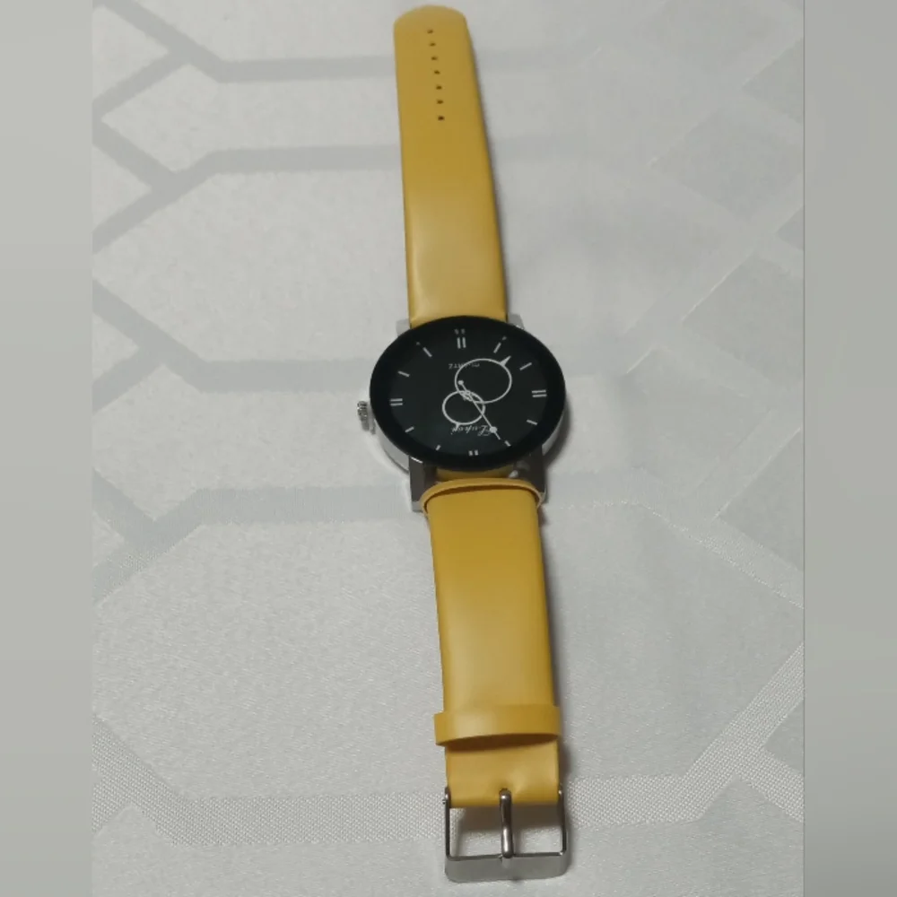 Modern Black and Yellow Smartwatch with Circular Display